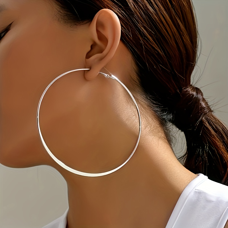 Stylish Golden Oversized Hoop Earrings